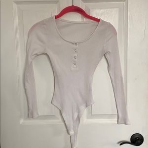 White Scoop Neck Bodysuit